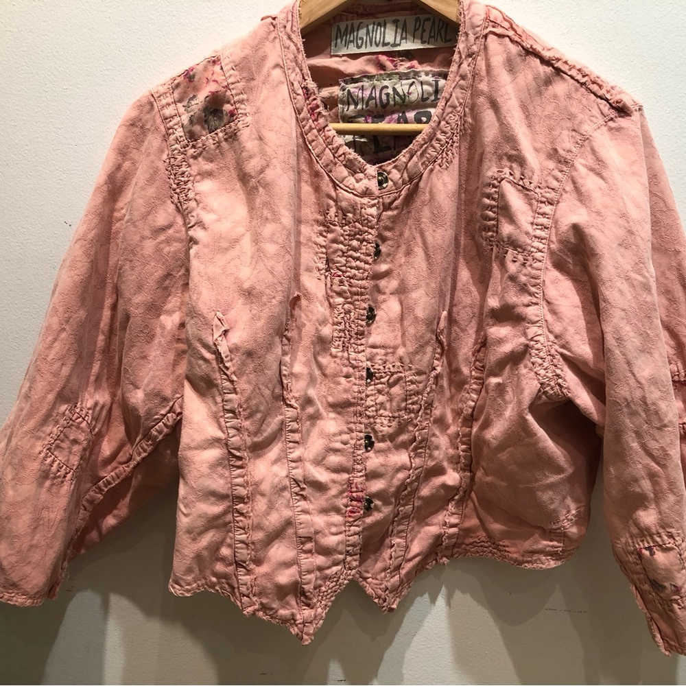 NWT MAGNOLIA PEARL Floral Soleil En Rose Pink Sirsi Jacket sold out - Picture 6 of 14